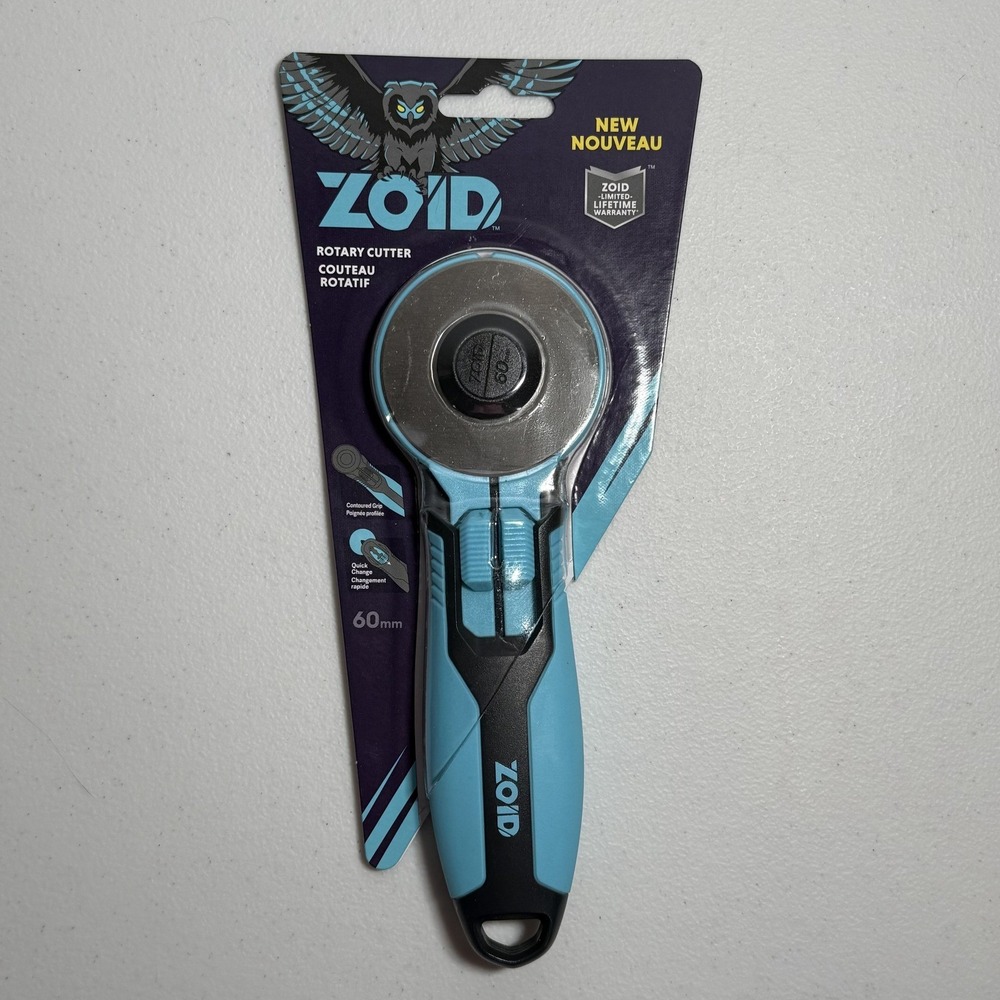 ZOID Rotary Cutter - 60mm Blade‎ - Ergonomic Handle - Quilting Sewing Craft